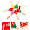 Portable Attractive Wooden Rattles Egg Shaker Shaker Sand Hammer Toy 1 Piece (Random Color Pattern) Wooden Rattle Set view 2