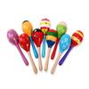Portable Attractive Wooden Rattles Egg Shaker Shaker Sand Hammer Toy 1 Piece (Random Color Pattern) Wooden Rattle Set view 3