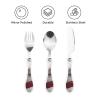 3-Piece Kids Silverware Set, Stainless Steel Reusable Children Safe Knife Spoon Fork Set With Storage Case Alpaca Children Flatware Set For Kids Lunch Box view 3