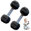 2 Pcs Dumbbells for Baby Mini 1.8x4.7 In Silicone Hand Weight Lifting Set for Fitness Exercise Funny Sport Toys for Toddlers (Black) Kids Weight Set Dumbbell Baby Dumbbell Toy. view 1