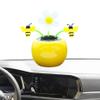 Cndiyald Solar Dancing Flower, Shaking Head Bee Car Ornament, Solar Powered Desk Toy for Office Home Decoration view 2