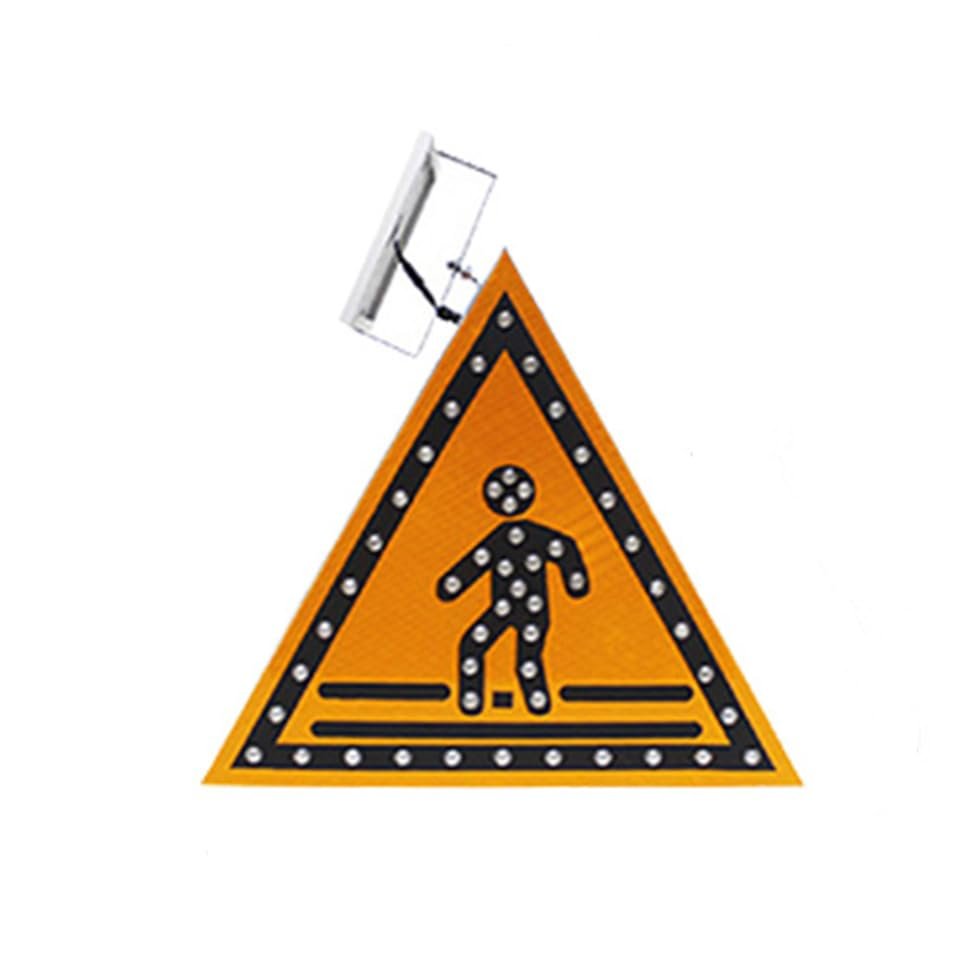 Pubutik Solar-Powered LED Signs, Road Traffic Signs,Heavy Duty Rustproof Aluminum Metal Frame,Actively Illuminated Safety Signs,for Street Driveway School Community,K
