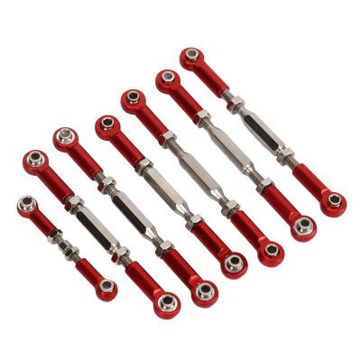ERYUE RC Car Tie Rods Aluminum Alloy Steel Turnbuckles High Strength Upgrade Parts for SLASH 1/10 Short Course, Wear Resisting and Smooth Driving for Beginners and Enthusiasts (Red)
