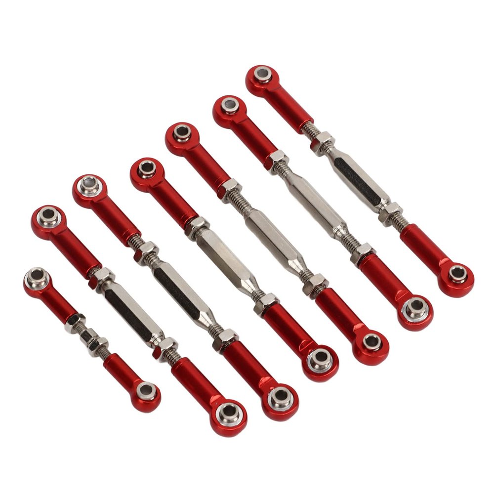ERYUE RC Car Tie Rods Aluminum Alloy Steel Turnbuckles High Strength Upgrade Parts for SLASH 1/10 Short Course, Wear Resisting and Smooth Driving for Beginners and Enthusiasts (Red)