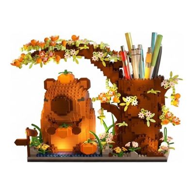 1880pcs Capybara Pen Holder Building Blocks Set for Adult Kids Office Home Decor