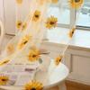 HooHero Yellow Sunflower Pattern Countryside Sheer Curtains Voile Curtain Rod Pocket for Living Kids Nursery Room view 4