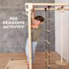 9-in-1 Wooden Indoor Climbing Frame for Children, Montessori-Inspired Climbing Set with Wall Bars, Monkey Bars, Pull-Up Bar, Rings, Swing, Rope Ladder, Climbing Board, Slide & Platform view 3