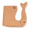 ERYUE Wooden Safe Cooking Knife Toy for Kids 2-8, Montessori Kitchen Tool for Cutting Vegetable Fruit, Natural Beech Kids Wooden Knife (Fish Pattern) view 2