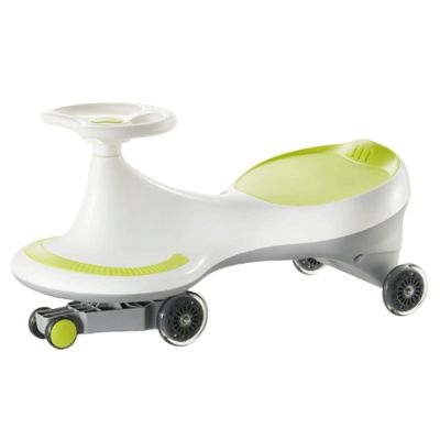 Wiggle cart Wiggle Car Wide Seat Pu Silent Wheel Swing Car Swing Ride On Toy Cars Uses for Ages 3 and Up(White)