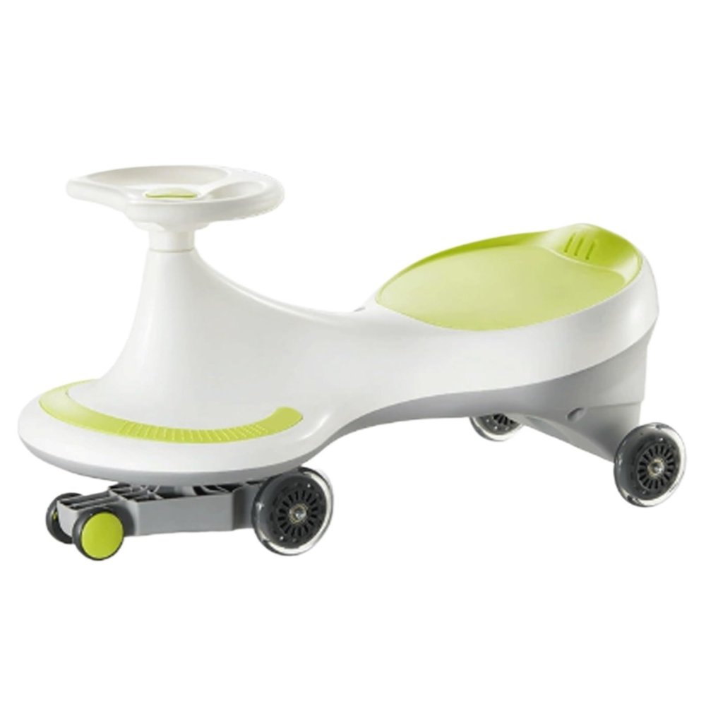 Wiggle cart Wiggle Car Wide Seat Pu Silent Wheel Swing Car Swing Ride On Toy Cars Uses for Ages 3 and Up(White)