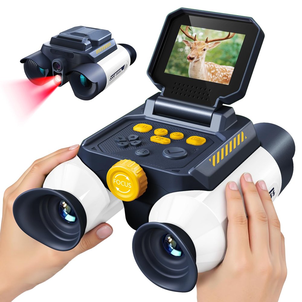Acoath Binoculars for Kids with Night Vision Camera, Kids Telescope, 10X Optical Zoom, Magic Adventures Telescope Toys Gifts for Age 3, 4, 5, 6, 7, 8, 9, 10+ Years Old Boys Girls