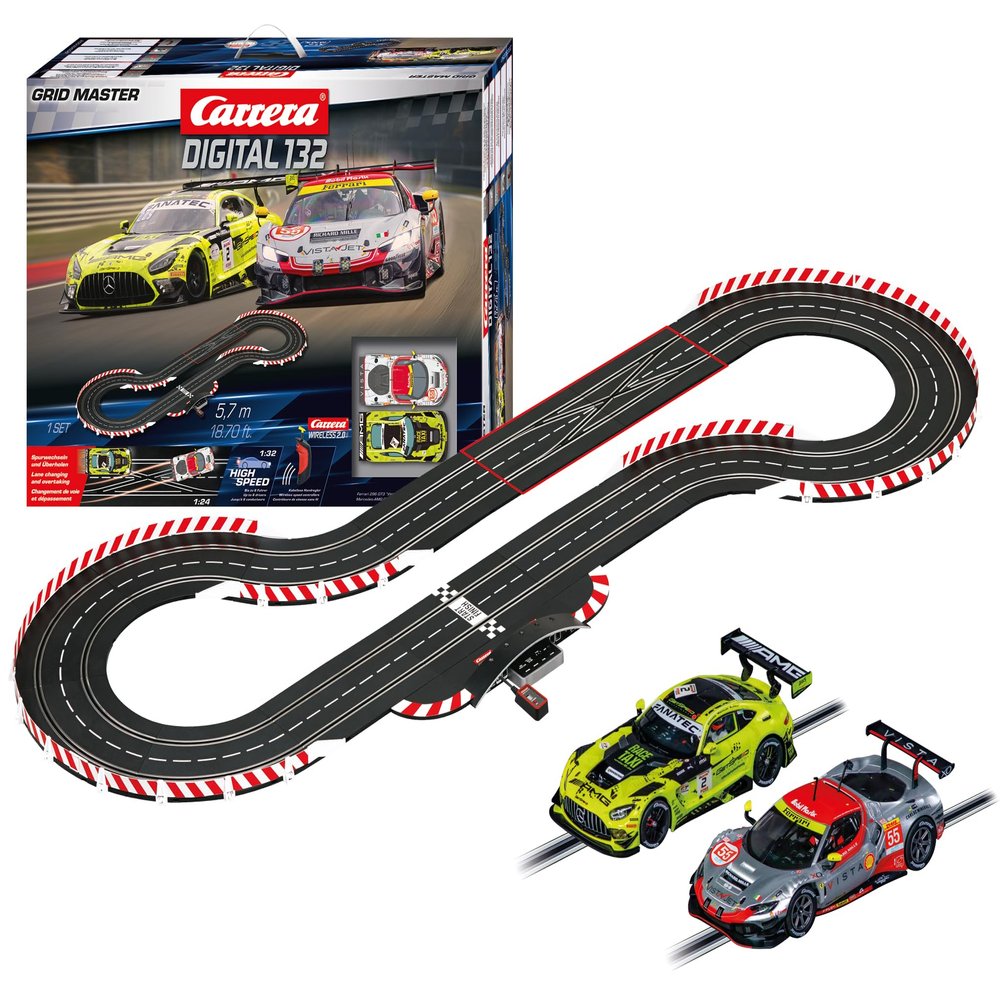 Carrera Digital 132 Slot Car Race Track Set Grid Masters, 18.70-ft Long