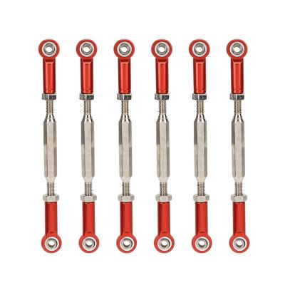 ERYUE Aluminum Alloy Adjustable Push Rods for RC Car, Durable Turnbuckle Rod Linkage for RedcatHSP Upgrade Parts (Red)