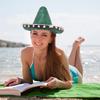 Abaodam Green 40cm Pom Pom Straw Sombrero Hat Mexican Party Decoration Carnival Hat for Fiesta and Costume view 3