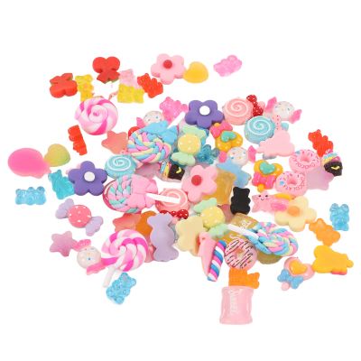 80Pcs Resin Decor Lightweight Durable Bright Colors Wide Application Slime Decor for DIY Projects