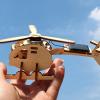 Aumotop Wooden Solar Helicopter Model DIY Safe Assembly Toy Gift Solar Powered for Boys Girls Home Office Decor view 3