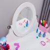 YUYTE Kids Vanity Set, Wooden Princess Vanity with 360 Rotating Mirror and Whiteboard, 2 Small Boxes and Central Drawer, Safety Anti Tip Device, with Erasable Marker, for Girls Bedroom view 2
