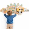 BROWNROOT Dinosaur Activity Wall Busy Board 11 in 1 Foldable Wooden Montessori Sensory Panel for Kids Wall Mounted Toddler Learning Activity Center for Playroom Daycare Nursery Classroom 3-6 view 1