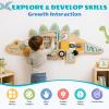 BROWNROOT Dinosaur Activity Wall Busy Board 11 in 1 Foldable Wooden Montessori Sensory Panel for Kids Wall Mounted Toddler Learning Activity Center for Playroom Daycare Nursery Classroom 3-6 view 3