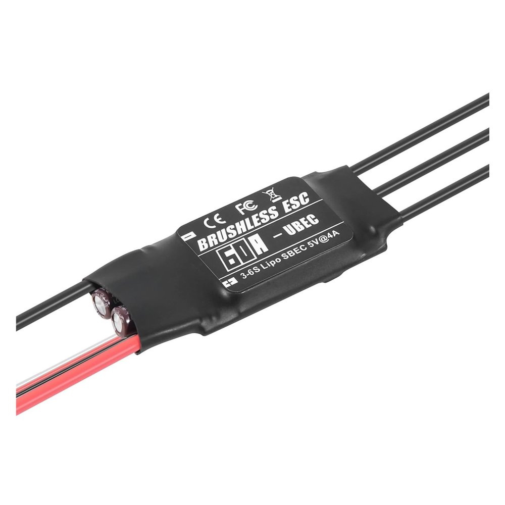 20A-80A Brushless ESC 2-6S with 2-4A/5V BEC, DEO Technology Support for RC Fixed-Wing Aircraft & Multi-Rotor Drone(60A 3-6S)