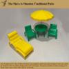 Dollhouse3DParts, Wading Pool, Marx Vintage Dollhouse Furniture, 1:16-3/4" Scale, Yellow Hard Plastic, Traditional Style, 1960s view 2