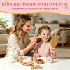 Brownroot Wooden Pretend Makeup Kit for Little Girls, Mess-Free Fake Makeup Toy Set with Animal Shaped Cosmetics, Mirror & Canvas Storage Bag, Toddler Princess Vanity Accessories Gift for Ages 3+ view 4