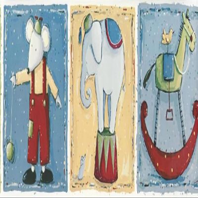 FIXED UP FINDS for Border Kids Rocking Horse Mouse Blue Green Yellow Red