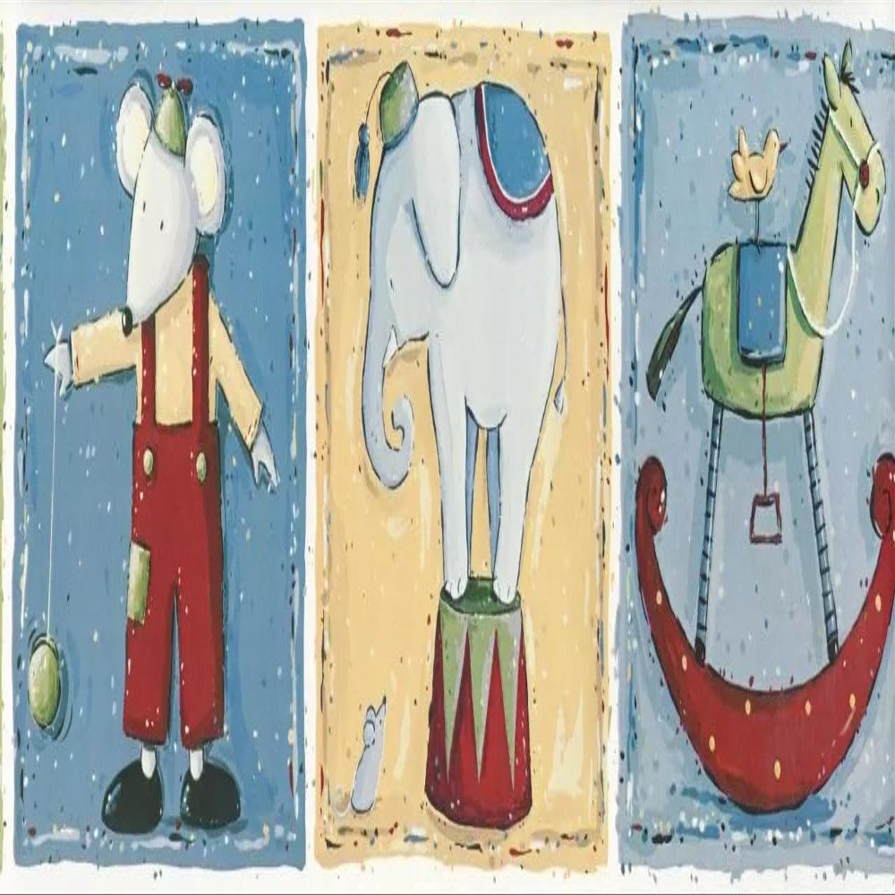 FIXED UP FINDS for Border Kids Rocking Horse Mouse Blue Green Yellow Red