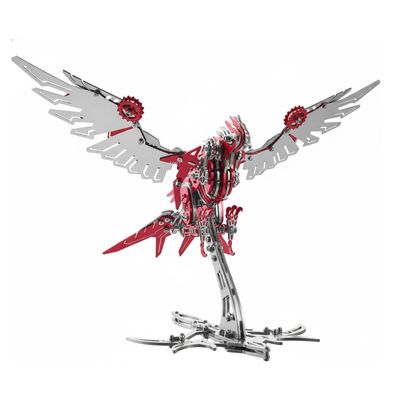 3D Metal Puzzles for Adults Eagle, 279PCS Stainless Steel DIY Mechanical Metal Model Kits, No Glue Assembly with Movable Joints, Challenging Metal Building Kit Desk Decor Gift (Red Eagle)