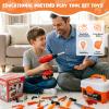 Kids Tool Set 55 PCS Toddler Tool Set with Electronic Toy Drill Pretend Play Construction Toys Kit with Tool Belt Toys Toys for Boys Girls Ages 2 3 4 5 (Orange-01) view 2