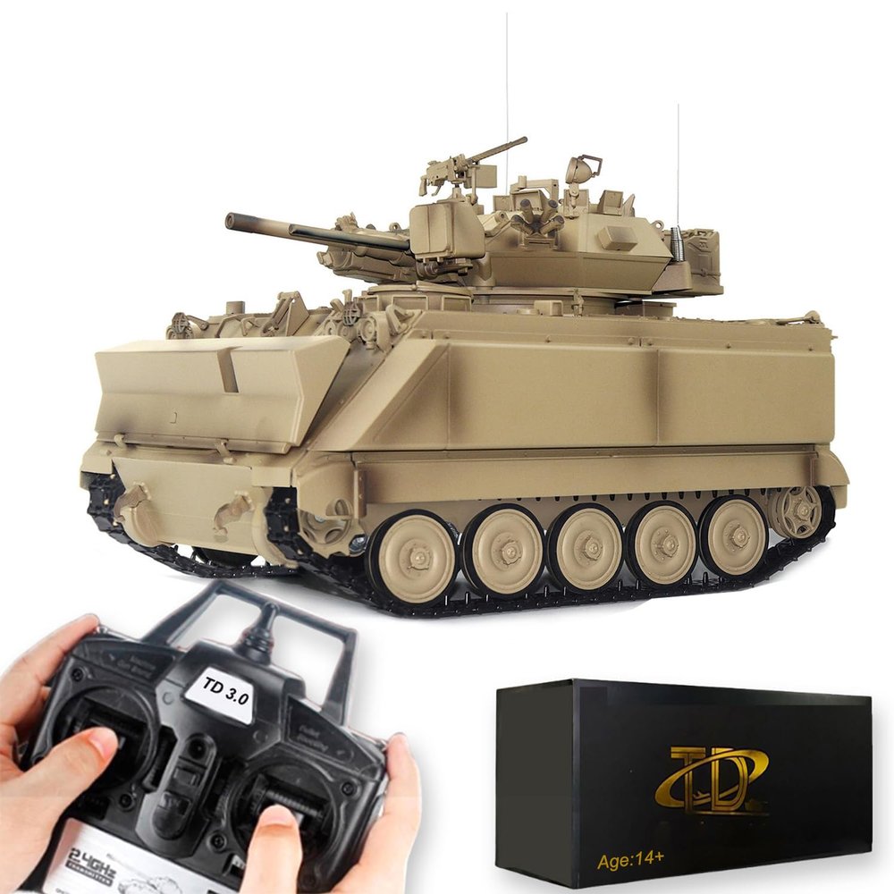 Ssccgym Remote Control Light Tank M113A1 MRV Tank 1/16 War RC Military Vehicle Simulation Smoke Barrel Telescoping NO-Shooting Sound Effect Collection Model for Adults 14y+ (TD3.0 Mainboard)