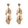 8.9 * 2cm Vintage Punk Metal Geometric Patchwork Heart-Shaped Pendant Bohemian Earrings,golden,8.9 * 2cm view 1