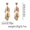 8.9 * 2cm Vintage Punk Metal Geometric Patchwork Heart-Shaped Pendant Bohemian Earrings,golden,8.9 * 2cm view 3