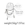 Bohemian Multi Strand Rope Tassel Pendant Multi-Layer Necklace Sweater Chain For Women,silvery,57+7cm view 3