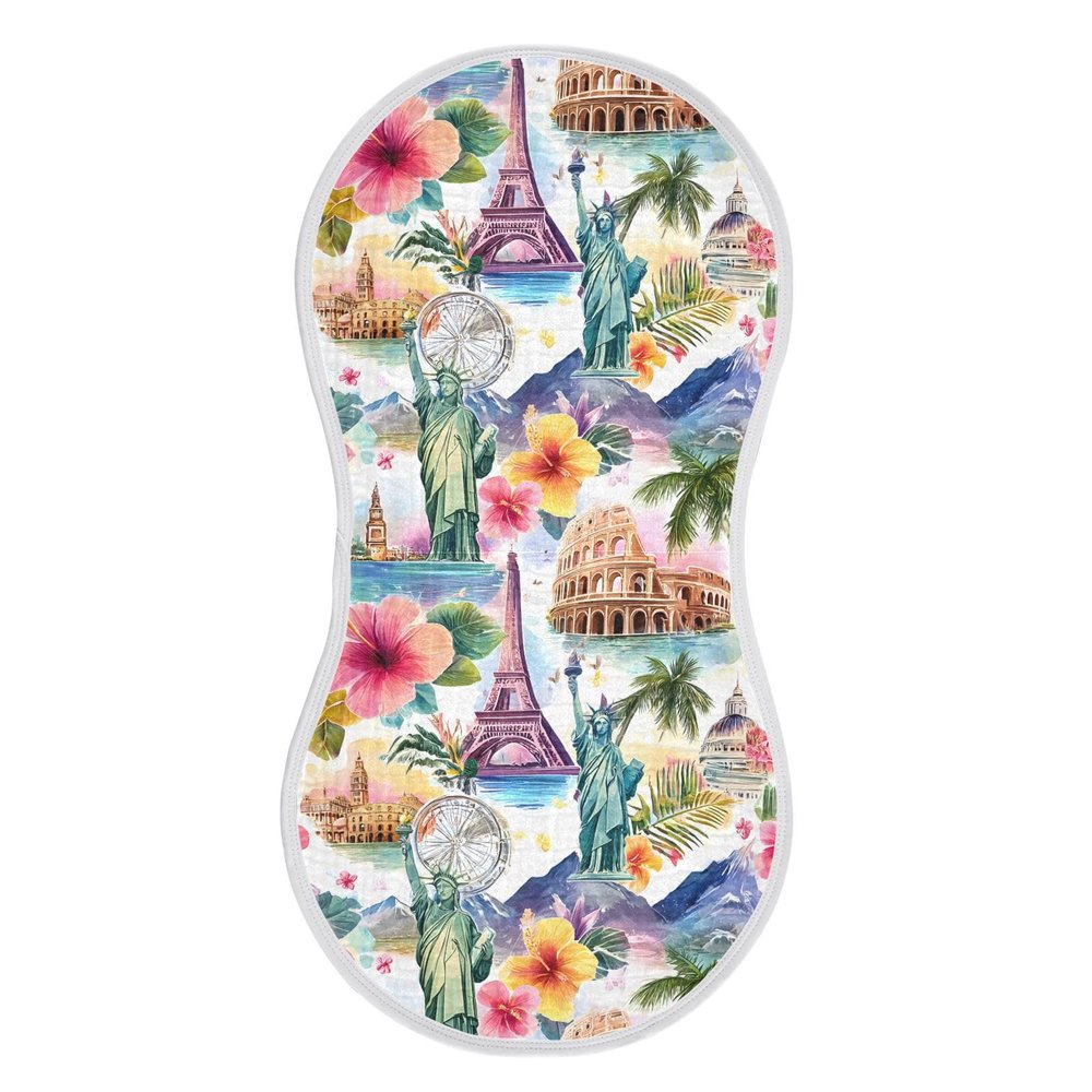 ALAZA Muslin Burp Cloths Iron Tower Statue of Liberty Cotton Burping Cloth for Baby Boys Girls Soft Absorbent Newborn Burp Rags Bibs Spit Up Rag 22"x11",1 Pack