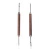 2pcs Latte Art Pen, Stainless Steel Coffee Drawing Tool with Wooden Handle Double-Ended Coffee Carving Needle Cinnamon Pen Barista Accessories for Home & Cafe Use (Dark Brown) view 1