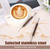 2pcs Latte Art Pen, Stainless Steel Coffee Drawing Tool with Wooden Handle Double-Ended Coffee Carving Needle Cinnamon Pen Barista Accessories for Home & Cafe Use (Dark Brown) view 3