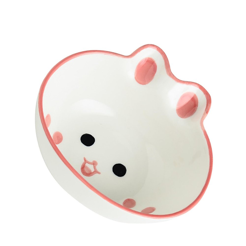 ERYUE Cute Ceramic Animal Shape Kids Bowl Lightweight Easy to Hold for Self Feeding for Babies Safe Durable Material Serving Various Foods (Bunny)