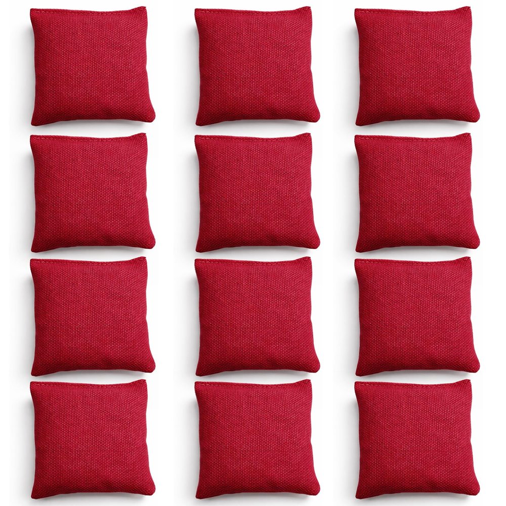 24 Pcs Mini Bean Bags for Tossing Games,2.7" x 2.7" Red Small Cornhole Bean Bags for Cornhole Game,Bean Bags for Tossing Kids, Family Fun,School,Cookouts,Carnivals(24, Red)