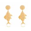 6.5 * 2.7cm Vintage Long Alloy Pendant With Ocean Style Earrings For Women,silvery,6.5 * 2.7cm view 2