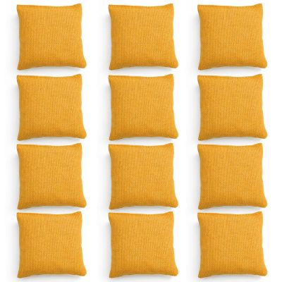 24 Pcs Mini Bean Bags for Tossing Games,2.7" x 2.7" Yellow Small Cornhole Bean Bags for Cornhole Game,Bean Bags for Tossing Kids, Family Fun,School,Cookouts,Carnivals(24, Yedllow)