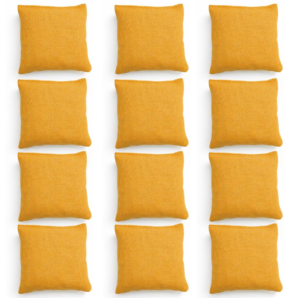 24 Pcs Mini Bean Bags for Tossing Games,2.7" x 2.7" Yellow Small Cornhole Bean Bags for Cornhole Game,Bean Bags for Tossing Kids, Family Fun,School,Cookouts,Carnivals(24, Yedllow)