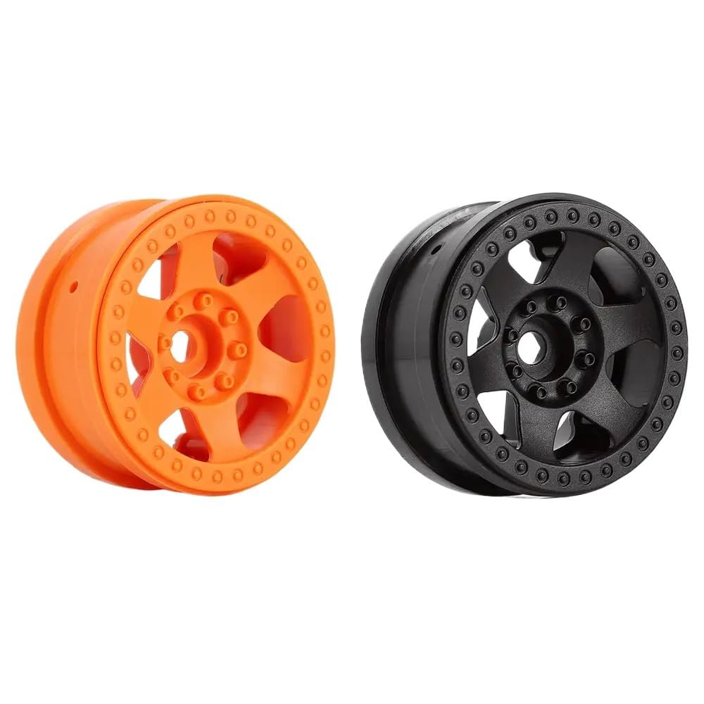 4PCS Plastic Beadlock 2.2 Inch Wheel Rims 64x35mm Compatible With 1/10 Scale RC Rock Crawler Cars and Similar Models