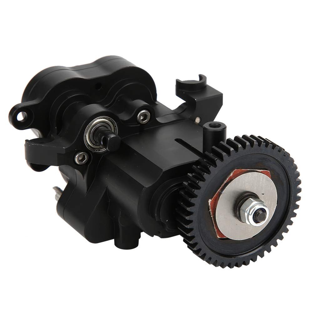 Aluminum Alloy Transmission Gearbox Fit 4 1/10 RC Car Model Black Anodic Oxidation Maximum Durability