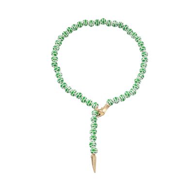 Bohemian Handmade Beaded Geometric Animal Necklace,green,61cm+pendant 12.5cm
