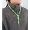 Bohemian Handmade Beaded Geometric Animal Necklace,green,61cm+pendant 12.5cm view 4