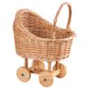 Aboiled Wicker Baby Basket Trolley - Versatile Storage & Photography Prop One-Year-Olds, Moon Flower Design view 1