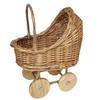 Aboiled Wicker Baby Basket Trolley - Versatile Storage & Photography Prop One-Year-Olds, Moon Flower Design view 2