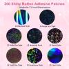 70mm Badge Protective Film, 200 Pcs 8 Style Holographic Sticker Paper Button Pin Maker Glitter Badge Film Cover Supplies for 2.25 Inch/58mm Button Maker Machine view 2