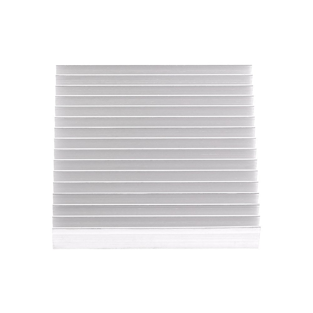 Aluminum Heatsink Cooling Fin for Thermal Management - Heat Sink for Power IC and LED Light Devices - Light Weight Aluminum Dissipation Plate - 100 mm x 100 mm x 18 mm - 1 Piece